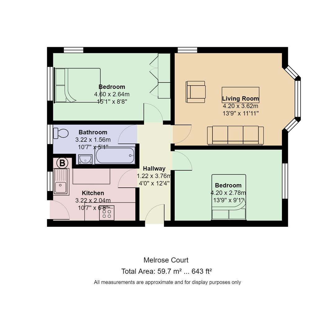 Floorplan for Melrose Court, Penhill Road, Pontcanna, Cardiff